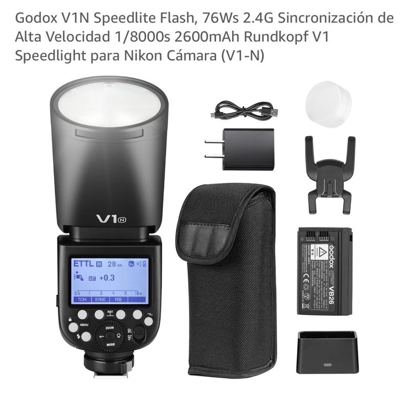 Godox V1N Speedlite Flash 76Ws 2.4G afbeelding 4