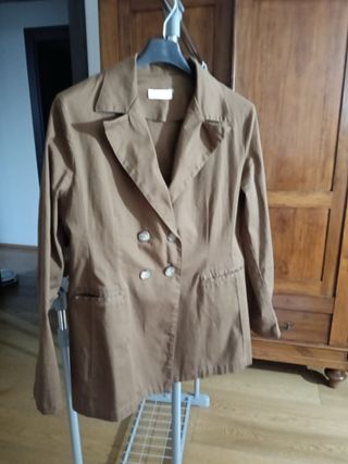 Giacca doppiopetto Nanà cotone marrone