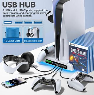 Soporte PS5 con ventilador y puertos