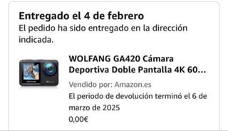 Cámara Wolfang GA420 4K 60FPS