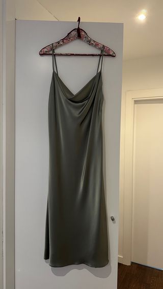 Vestido midi verde fiesta