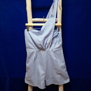 Mono corto Shein cuadros vichy azul
