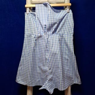 Mono corto Shein cuadros vichy azul