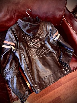 Harley-Davidson cazadora Piel Negra alta calidad