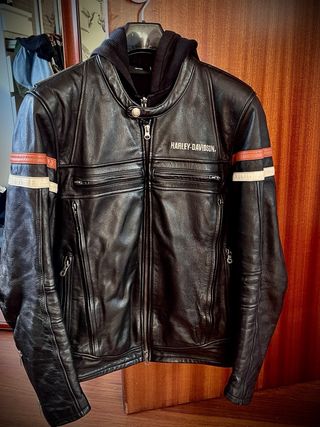 Harley-Davidson cazadora Piel Negra alta calidad