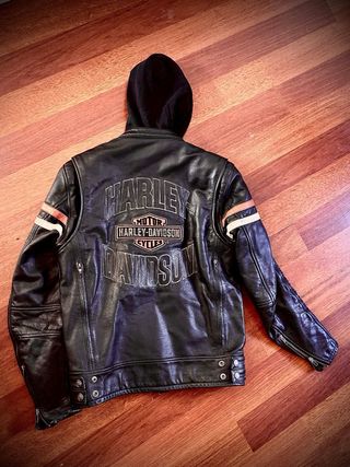 Harley-Davidson cazadora Piel Negra alta calidad