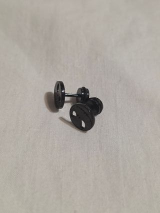 Pendientes punk acero inoxidable negros unisex