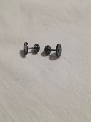 Pendientes punk acero inoxidable negros unisex