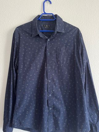 Camisa Estampada Flores Talla L Algodón