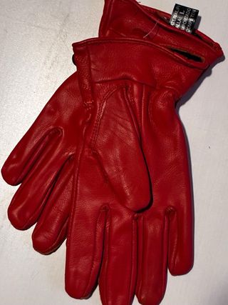 Guantes de piel rojos mujer