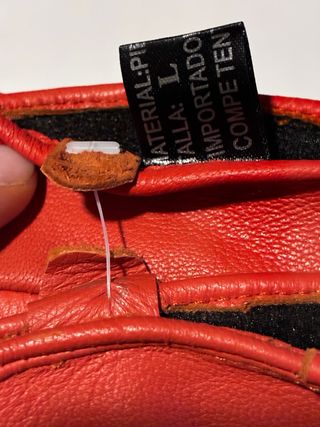 Guantes de piel rojos mujer