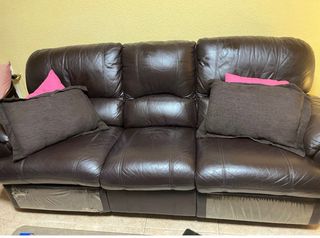 Sofá 3 plazas reclinable piel