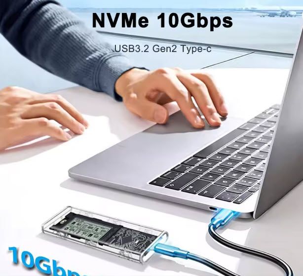SSD Externo 256GB M.2 Ultraligero Pantalla Digital afbeelding 4