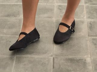 Bailarinas/Manoletinas Negras con Hebilla