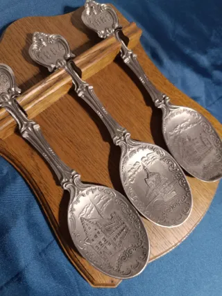 Set Cucchiai Decorativi Vintage 1983-1985 in Peltr