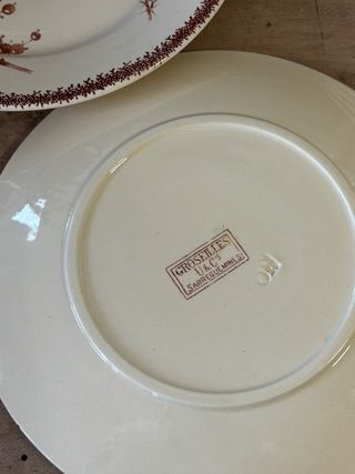 6 Platos antiguos de postre terre de fer