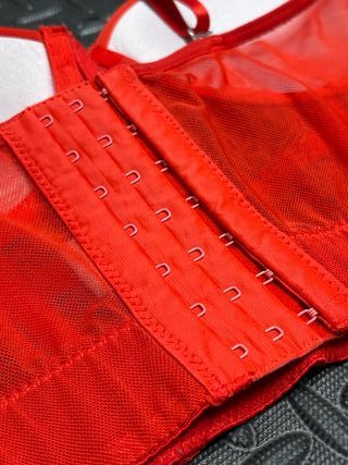 Corsé Transparente Rojo