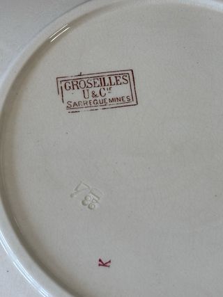 6 Platos llanos antiguos terre de fer