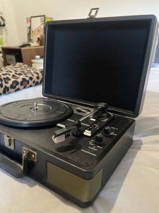 Giradischi stile valigetta nero