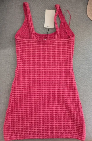Vestido Zara efecto tweed rosa Talla L