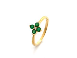 G114592-0 Anillo Oro 18k Esmeralda y Diamante