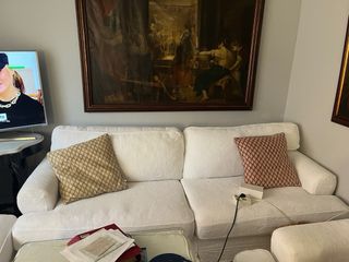 2 Sofás de tela blancos