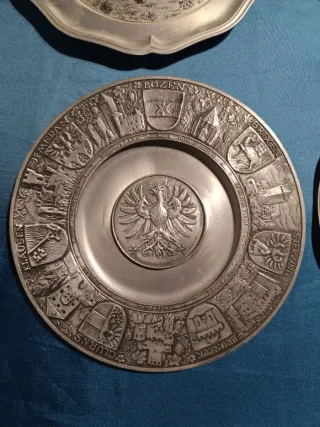 Lotto 8 Piatti Decorativi Vintage in Peltro  Bozen