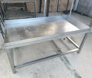 Mesa pescadera acero inoxidable 100x50x47 cms
