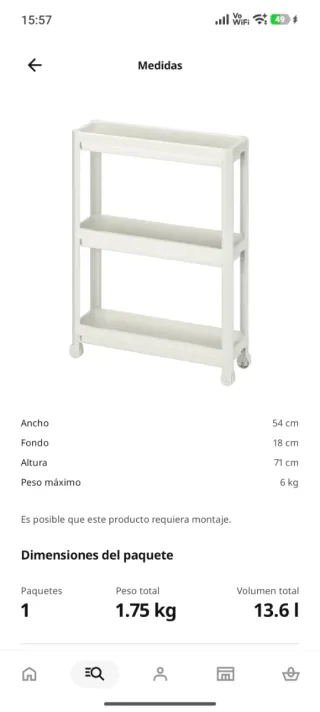 Carro Estantería con Ruedas