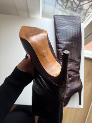 Botas de tacón Zara efecto piel cocodrilo