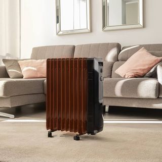 Radiador Eléctrico Marrón y Negro