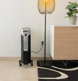 Radiador Eléctrico Marrón y Negro