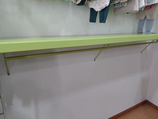 Perchero pared madera maciza 180x40 cm