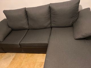 Sofá Chaiselongue reversible Gris 3 plazas
