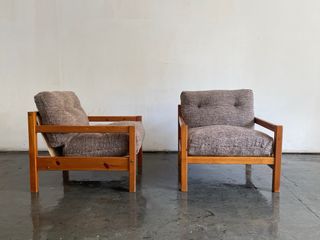 Poltrone vintage in tessuto e legno, vendita e noleggio