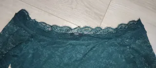 Camiseta encaje verde oscuro