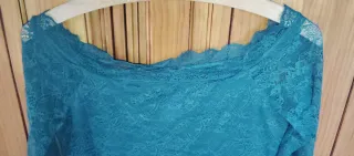 Camiseta encaje verde oscuro