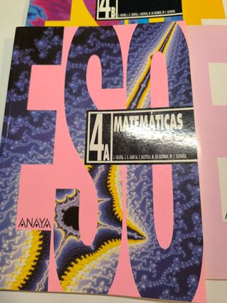 Lote 4 Libros Matemáticas 4oESO (LOGSE) Opción A B