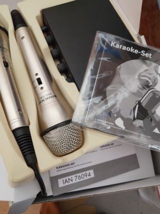 Set Karaoke Silver Crest. Mezclador y 2 micrófonos