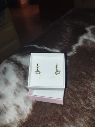Pendientes niña plata unicornio
