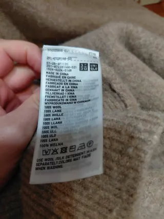 Jersey Beige marron Uniqlo 100% Lana Talla XXS