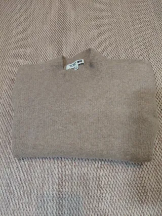 Jersey Beige marron Uniqlo 100% Lana Talla XXS