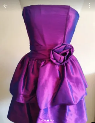 Precioso vestido fiesta morado con torerita y chal