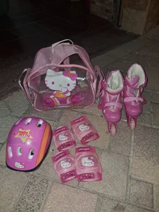 Patines y Casco Hello Kitty Niña