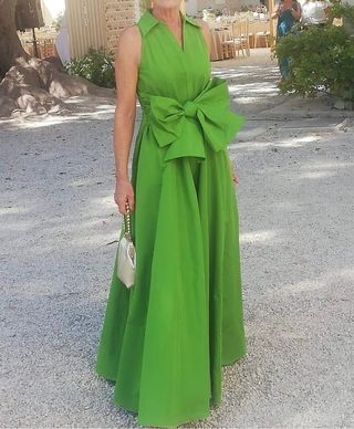 Vestido fiesta lazo verde