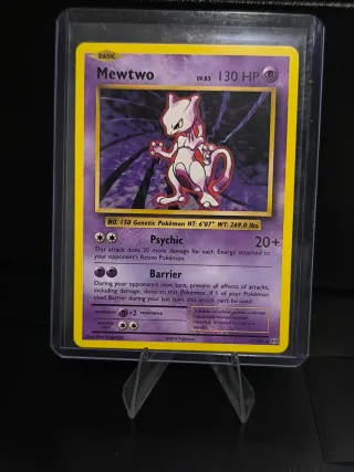 Mewtwo Carta Pokémon Base antigua vintage