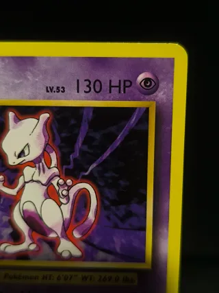 Mewtwo Carta Pokémon Base antigua vintage