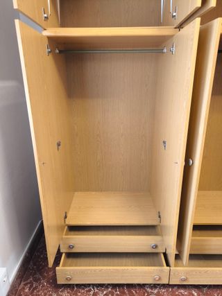 Armario 2 Módulos Roble Claro con Altillo