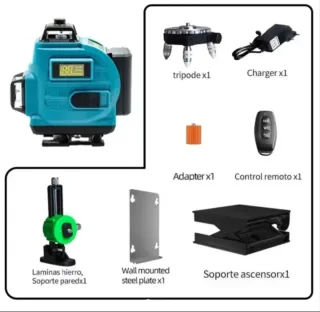 Nivel Láser 4D 16 Líneas Accesorios