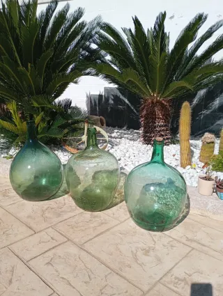 Damajuanas antiguas vidrio verde 20L